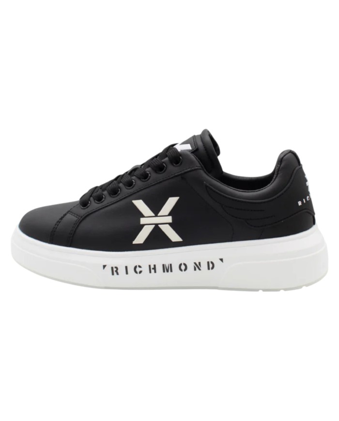 Sneaker Uomo John Richmond 29103 B Action Leather Logo Leather Black