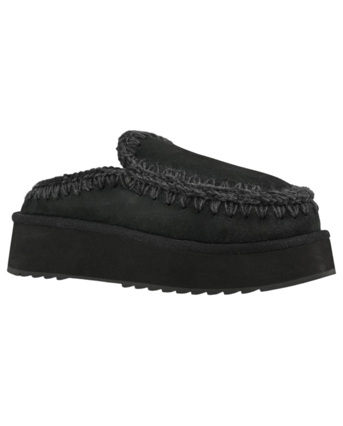 Ciabatta Donna Mou Clog Eskimo Platform Suede Black