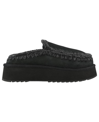 Ciabatta Donna Mou Clog Eskimo Platform Suede Black