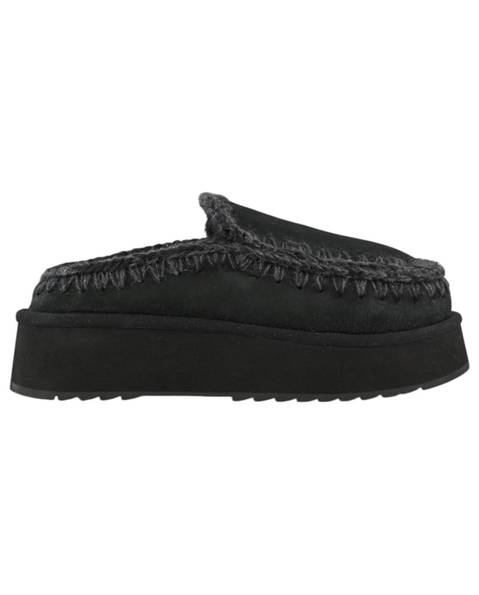 Ciabatta Donna Mou Clog Eskimo Platform Suede Black