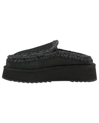 Ciabatta Donna Mou Clog Eskimo Platform Suede Black