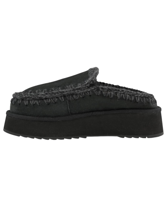 Ciabatta Donna Mou Clog Eskimo Platform Suede Black