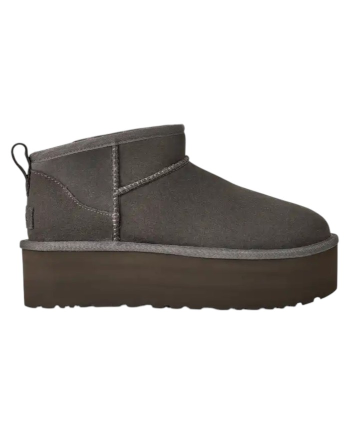 Stivale Donna UGG Classic Ultra Mini Platform Montone Idrorepellente Charcoal