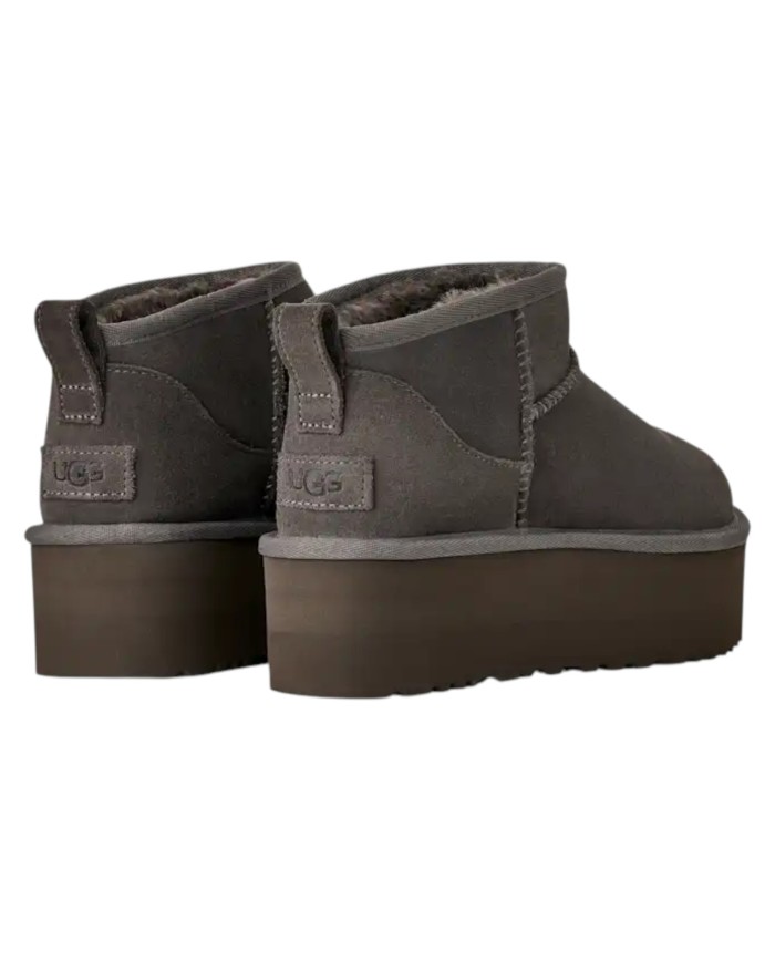 Stivale Donna UGG Classic Ultra Mini Platform Montone Idrorepellente Charcoal