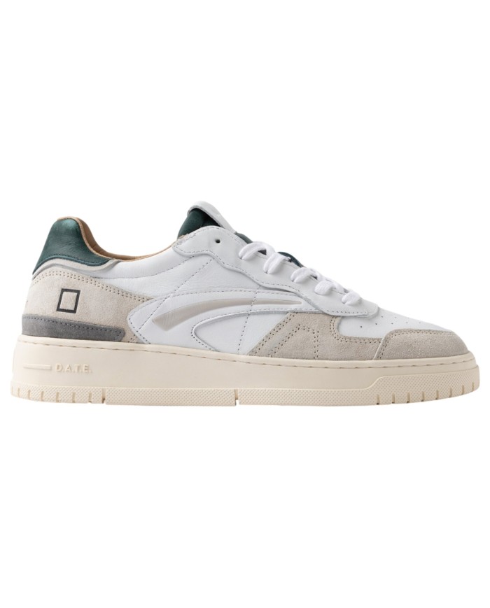 Sneaker Uomo Date Torneo Pure Vintage Calf Leather White Green
