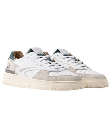 Sneaker Uomo Date Torneo Pure Vintage Calf Leather White Green