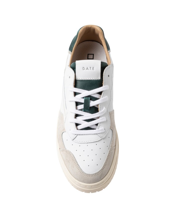 Sneaker Uomo Date Torneo Pure Vintage Calf Leather White Green