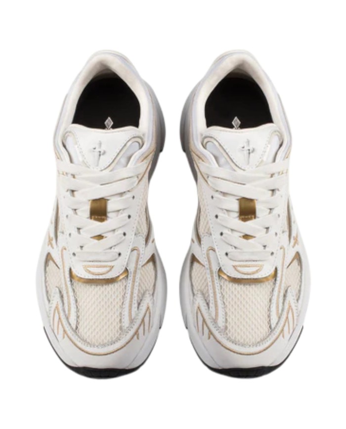 Sneaker Donna Paciotti Blade Runner Mesh Leather White Gold