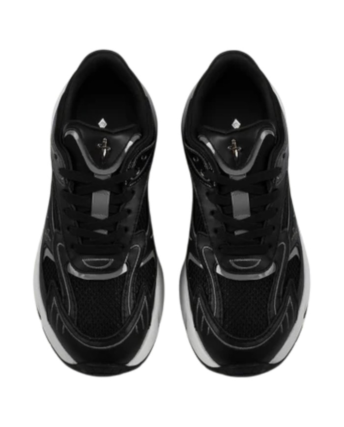 Sneaker Donna Paciotti Blade Runner Mesh Leather Black Antracite