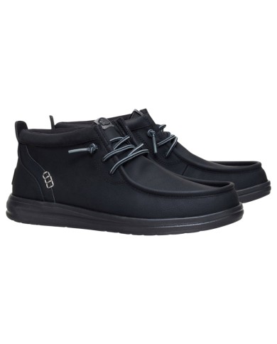 Polacchino Uomo HeyDude Wally Mid Leather Black