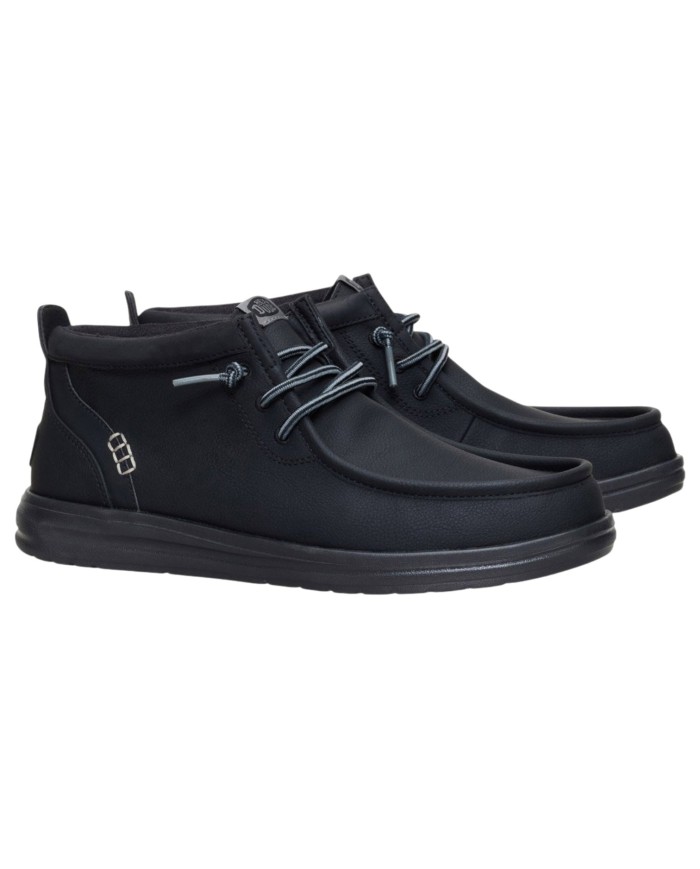 Polacchino Uomo HeyDude Wally Mid Leather Black