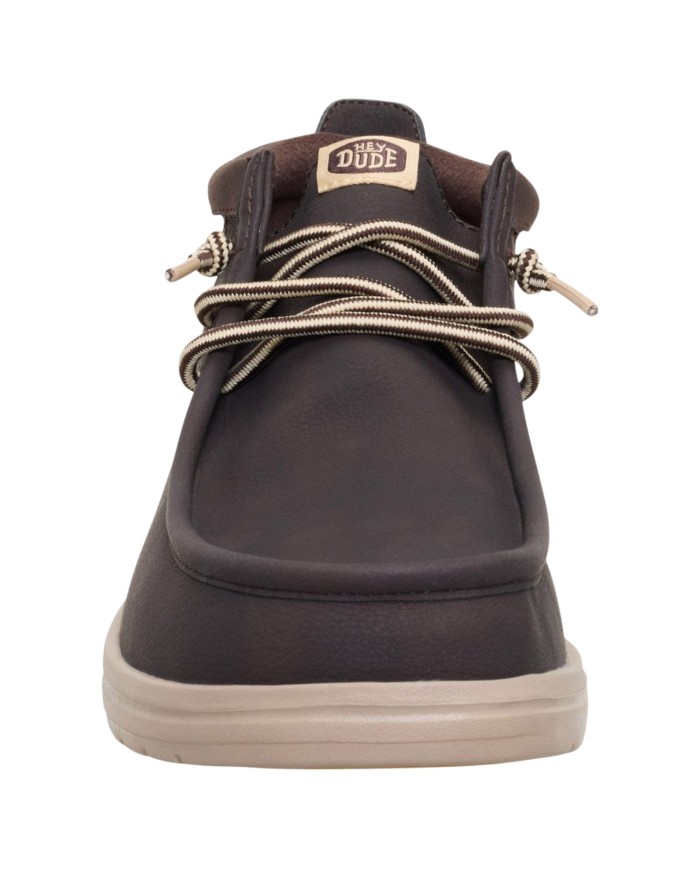 Polacchino Uomo HeyDude Wally Mid Leather Mole Brown