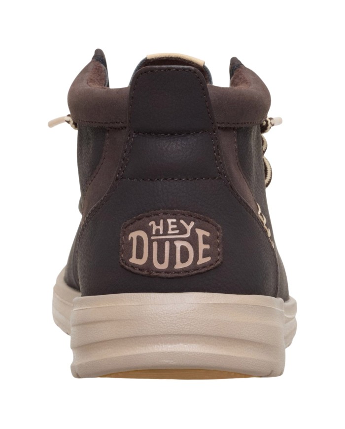 Polacchino Uomo HeyDude Wally Mid Leather Mole Brown