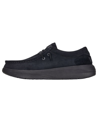 Mocassino Uomo HeyDude Slip On Wally Comf Suede Black