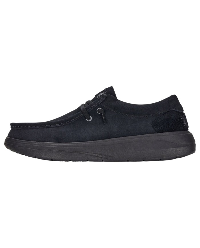 Mocassino Uomo HeyDude Slip On Wally Comf Suede Black