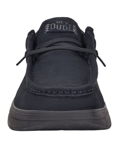 Mocassino Uomo HeyDude Slip On Wally Comf Suede Black