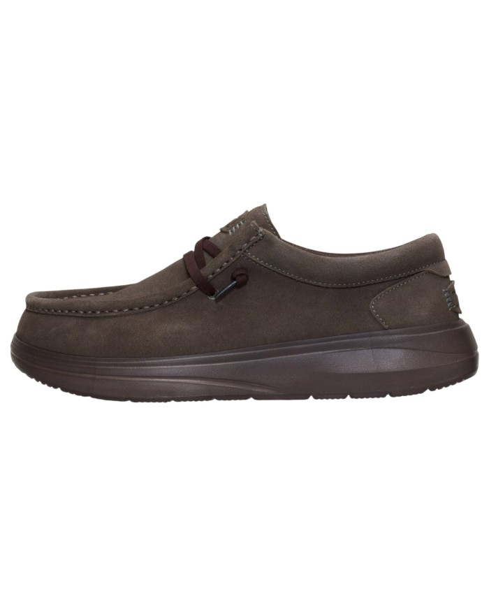 Mocassino Uomo HeyDude Slip On Wally Comf Suede Major Brown Mole Brown
