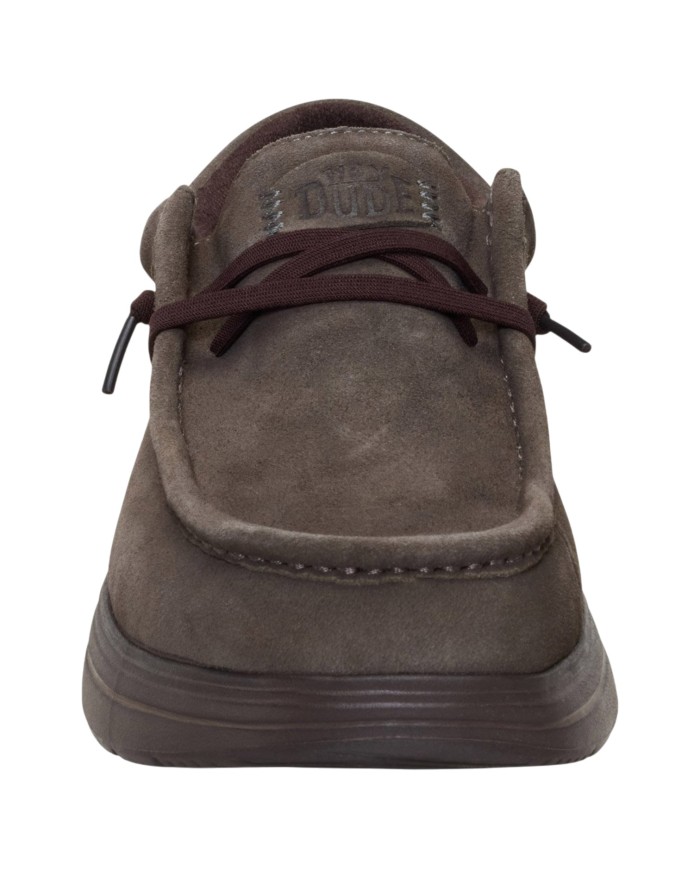 Mocassino Uomo HeyDude Slip On Wally Comf Suede Major Brown Mole Brown