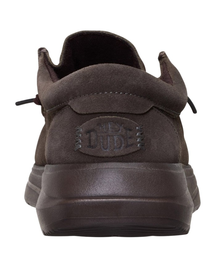 Mocassino Uomo HeyDude Slip On Wally Comf Suede Major Brown Mole Brown