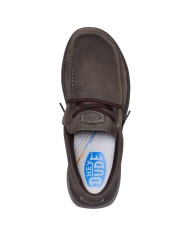 Mocassino Uomo HeyDude Slip On Wally Comf Suede Major Brown Mole Brown
