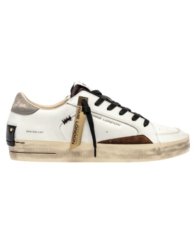Sneaker Uomo Crime London Sk8 Deluxe Oak Fog Leather White