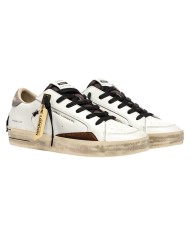 Sneaker Uomo Crime London Sk8 Deluxe Oak Fog Leather White
