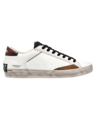 Sneaker Uomo Crime London Distressed Maroon Ice Leather White