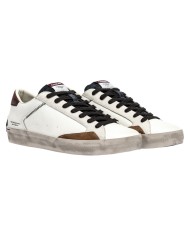 Sneaker Uomo Crime London Distressed Maroon Ice Leather White