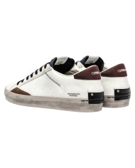 Sneaker Uomo Crime London Distressed Maroon Ice Leather White
