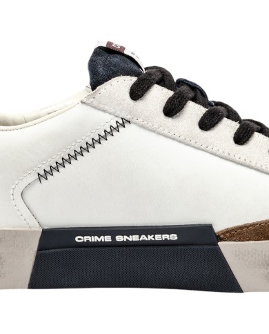 Sneaker Uomo Crime London Distressed Maroon Ice Leather White