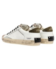 Sneaker Uomo Crime London Distressed Army Smoke Leather White
