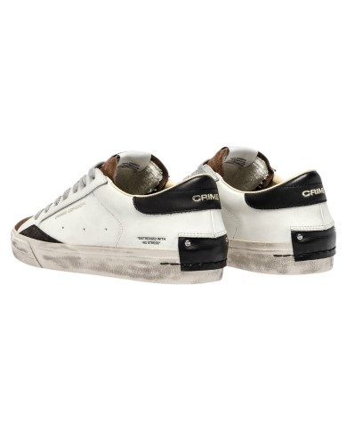 Sneaker Uomo Crime London Distressed 2.0 Downtown Brown Leather White