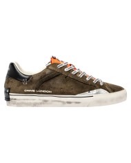 Sneaker Uomo Crime London Distressed Deconstructed Lava Orange Suede Taupe