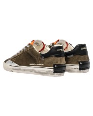 Sneaker Uomo Crime London Distressed Deconstructed Lava Orange Suede Taupe
