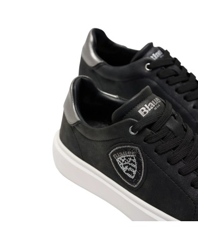 Sneakers Donna Blauer Venus 01 Nub Leather Black