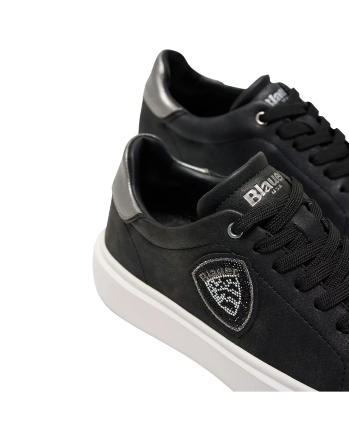 Sneakers Donna Blauer Venus 01 Nub Leather Black