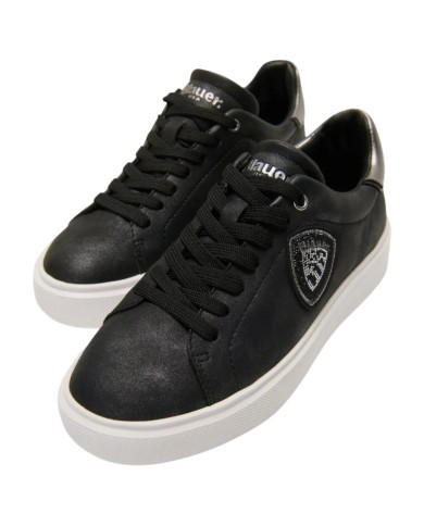 Sneakers Donna Blauer Venus 01 Nub Leather Black