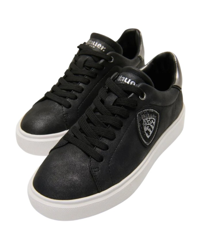 Sneakers Donna Blauer Venus 01 Nub Leather Black