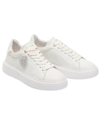 Sneakers Donna Blauer Venus 01 Nub Leather White
