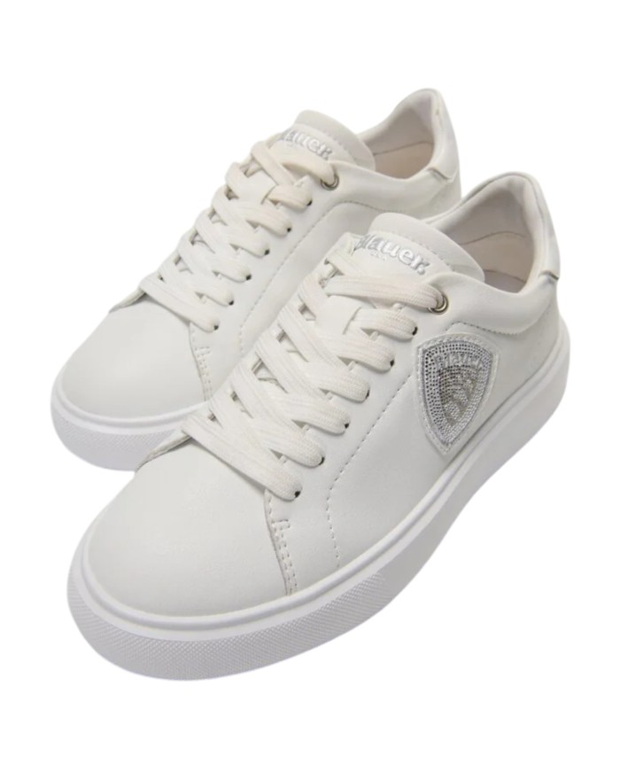 Sneakers Donna Blauer Venus 01 Nub Leather White