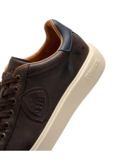 Sneakers Uomo Blauer Buck 07 Lea Leather Dark Brown Navy