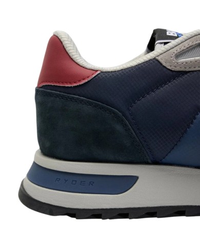 Sneakers Uomo Blauer Ryder 01 Nyn Mesh Suede Navy Red