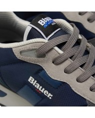 Sneakers Uomo Blauer Ryder 01 Nyn Mesh Suede Navy Red