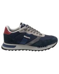 Sneakers Uomo Blauer Ryder 01 Nyn Mesh Suede Navy Red