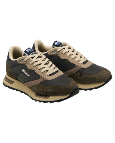 Sneakers Uomo Blauer Ryder 01 Nyn Mesh Suede Military Navy