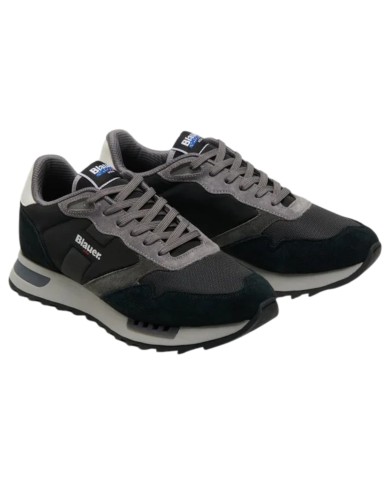 Sneakers Uomo Blauer Ryder 01 Nyn Mesh Suede Black Grey