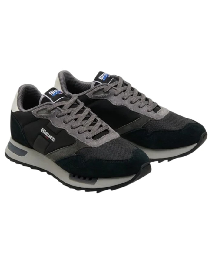 Sneakers Uomo Blauer Ryder 01 Nyn Mesh Suede Black Grey