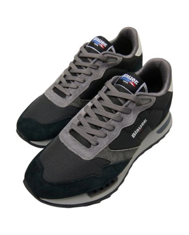 Sneakers Uomo Blauer Ryder 01 Nyn Mesh Suede Black Grey