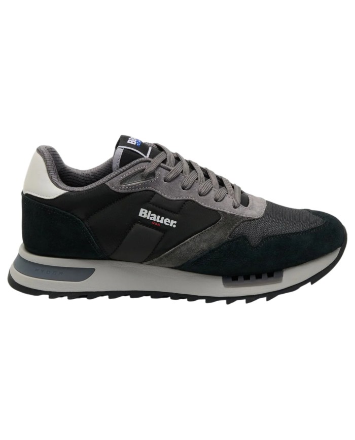 Sneakers Uomo Blauer Ryder 01 Nyn Mesh Suede Black Grey