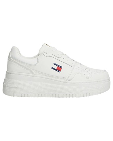 Sneaker Donna Tommy Hilfiger Tjw Retro Basket Flatform Leather White